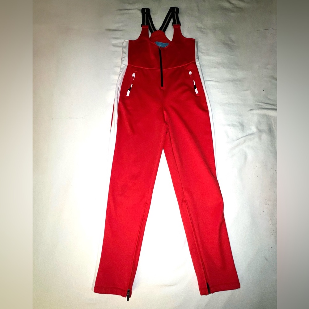 Superdry Slalom Slim All In One Bib Pants Apple Red Ski Suit Size US10 UK14 EU42